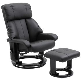 Massage Recliner Chair Massage Sofa with Ottoman Footrest, 10-Point Vibrating Massage and Heating Function for Living Room, Bedroom, Black