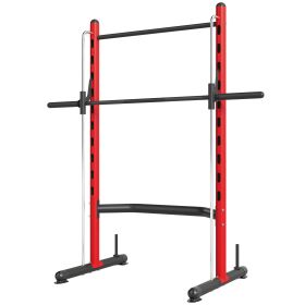 Squat Rack with Pull Up Bar and Barbell Bar Adjustable Bench Press Multi-Function Weight Lifting Half Rack Red (Option: Red-2160x285x100 mm)